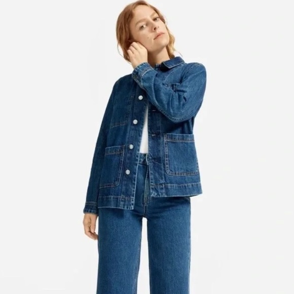 Everlane Jackets & Blazers - Everlane Dark Blue Denim Jean Jacket